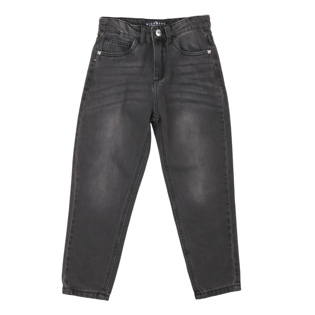 PANTALONE JEANS IN DENIM NERO JOHN RICHMOND DA BAMBINA