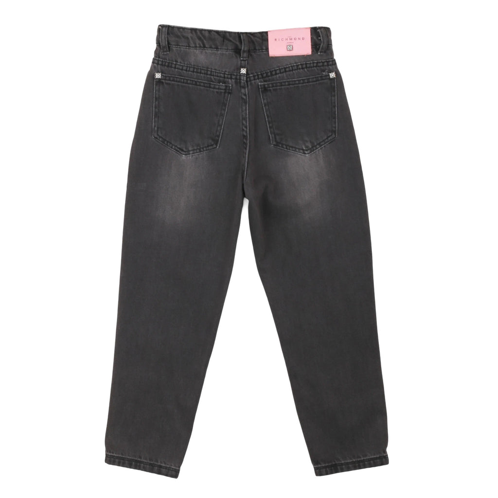 PANTALONE JEANS IN DENIM NERO JOHN RICHMOND DA BAMBINA