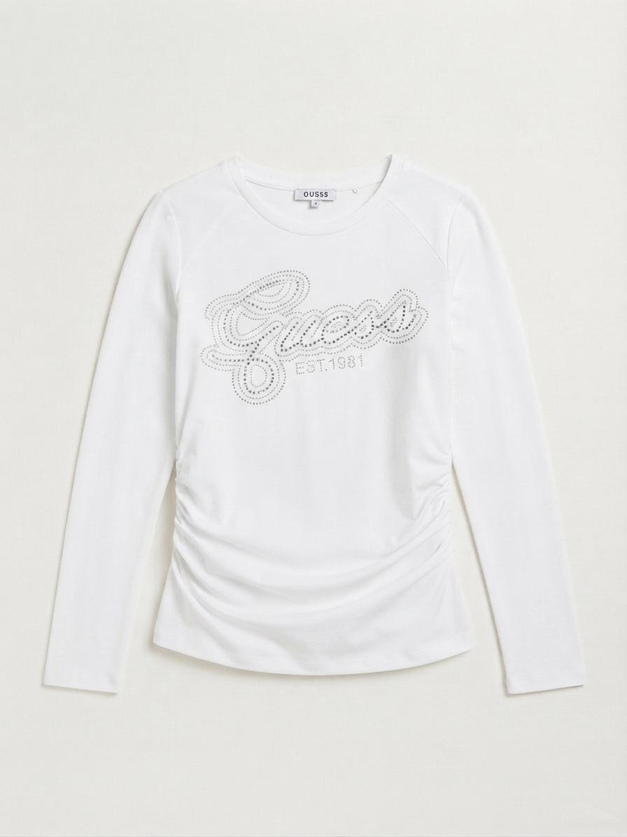 MAGLIA GUES IN COTONE DA BAMBINA CON ARRICCIATURA SUI LATI