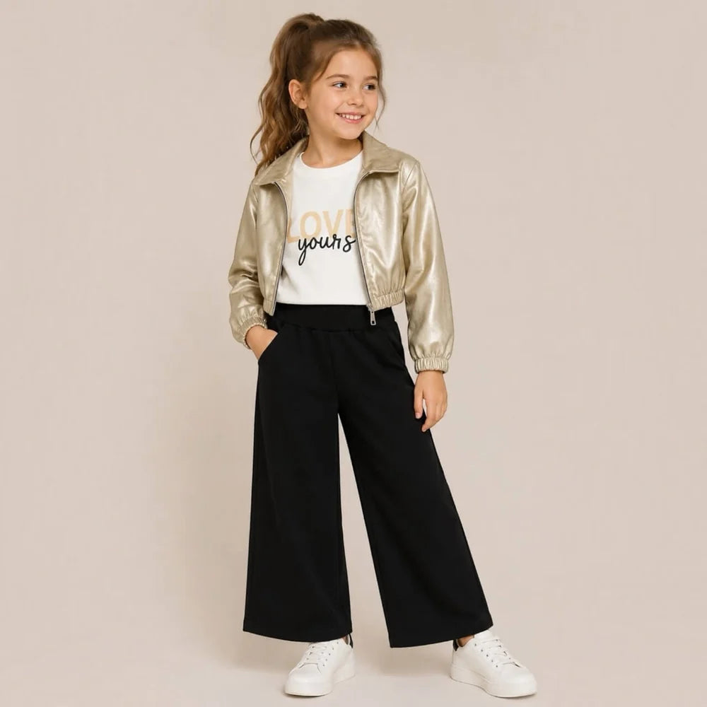 COMPLETO BIMBA CALDO COTONE 3 PEZZI ORO