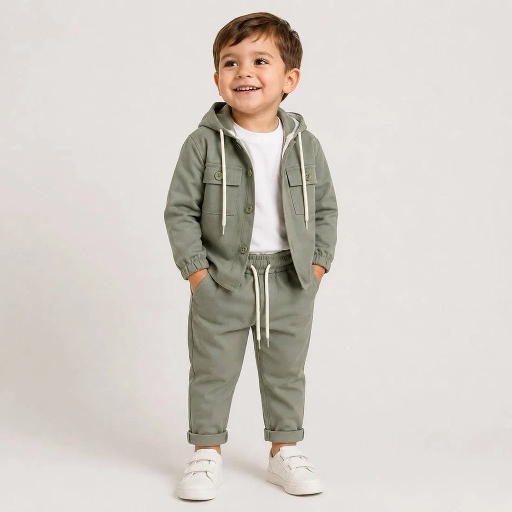 COMPLETO 3 PEZZI NEONATO VERDE