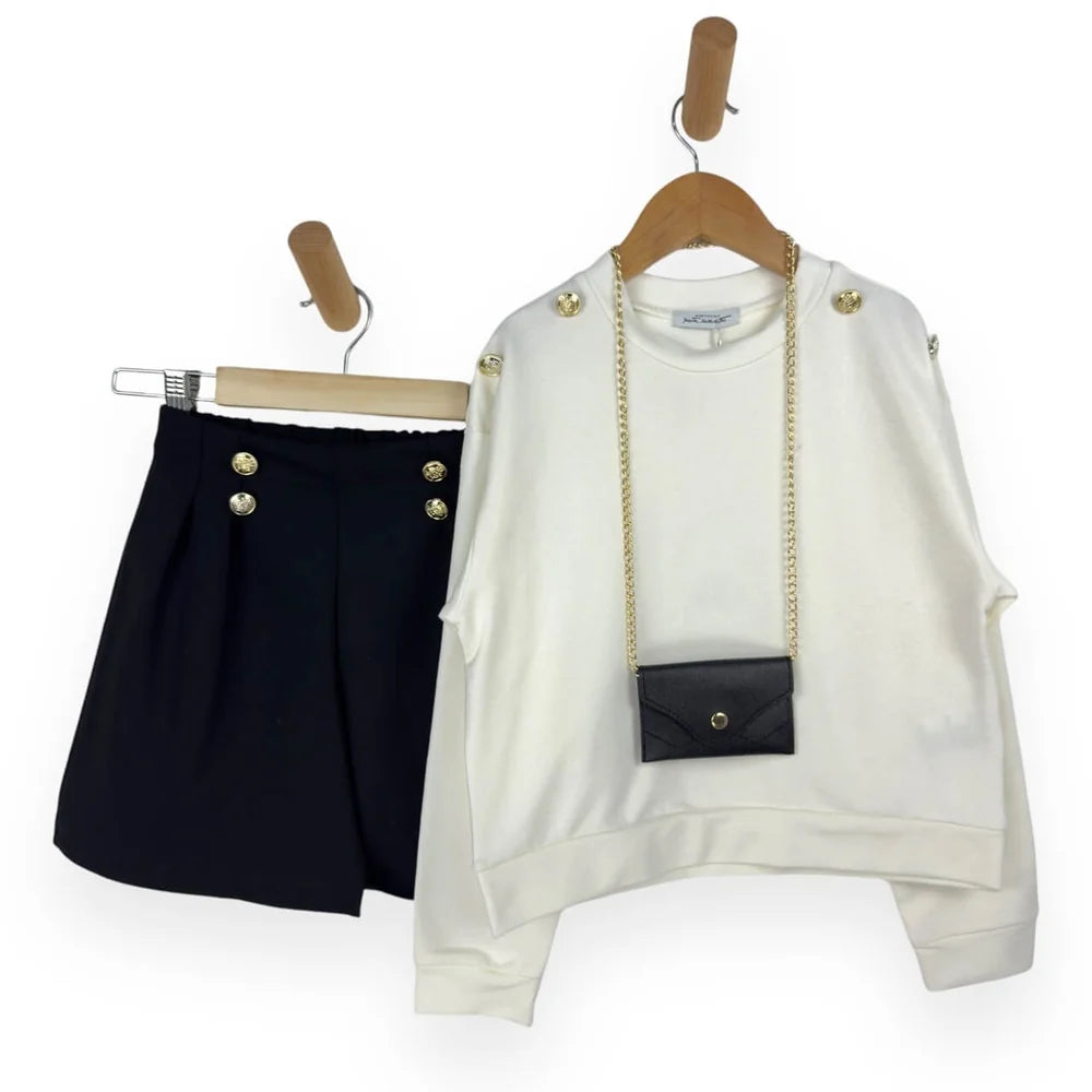 COMPLETO BIMBA CALDO COTONE 3 PEZZI CON BORSETTA