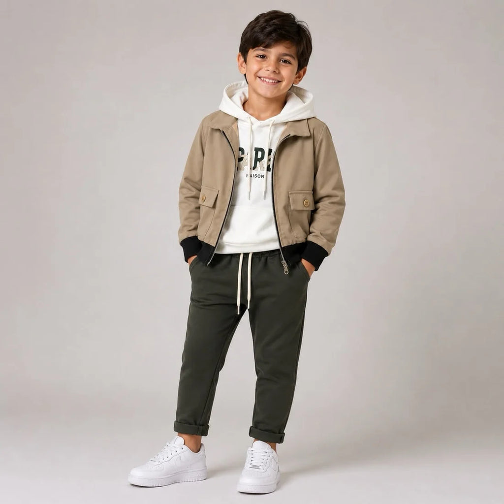 COMPLETO 3 PEZZI BIMBO BEIGE