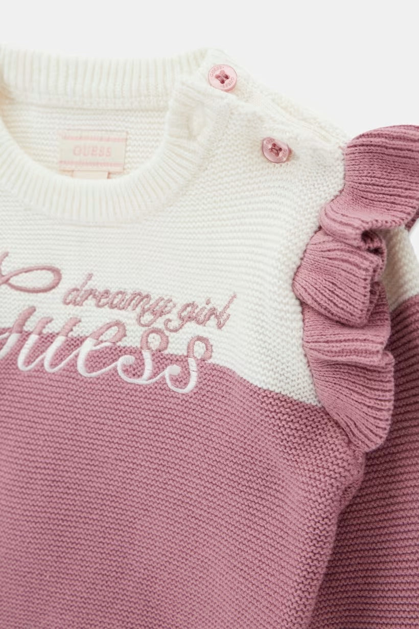COMPLETO GUESS IN FILO DI COTONE NEONATA