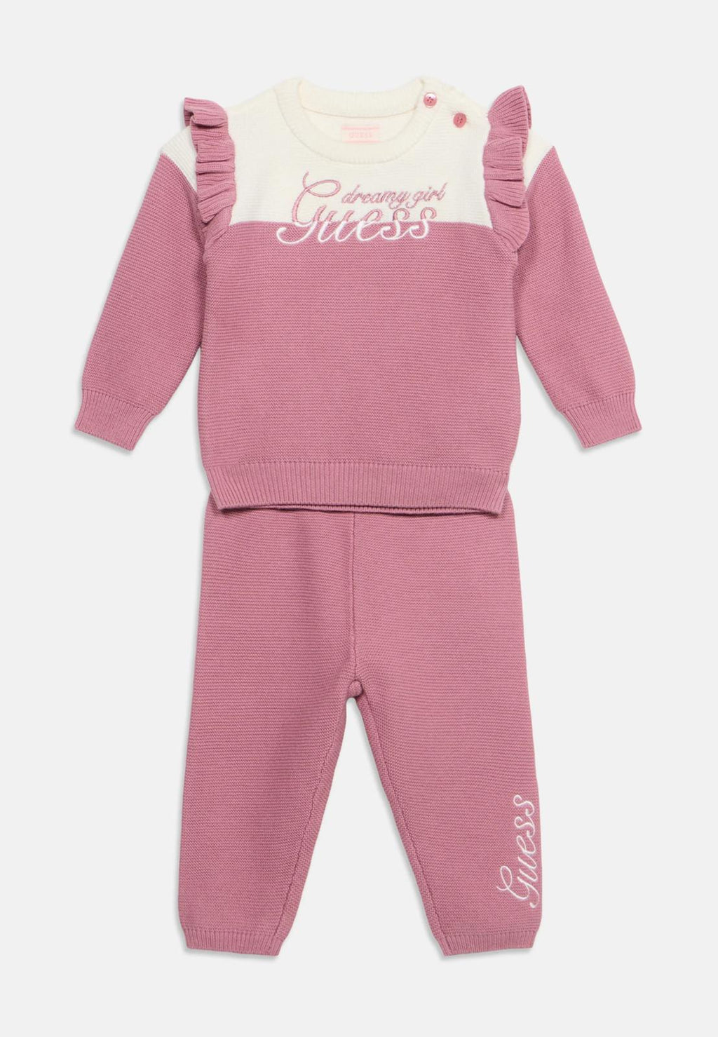 COMPLETO GUESS IN FILO DI COTONE NEONATA
